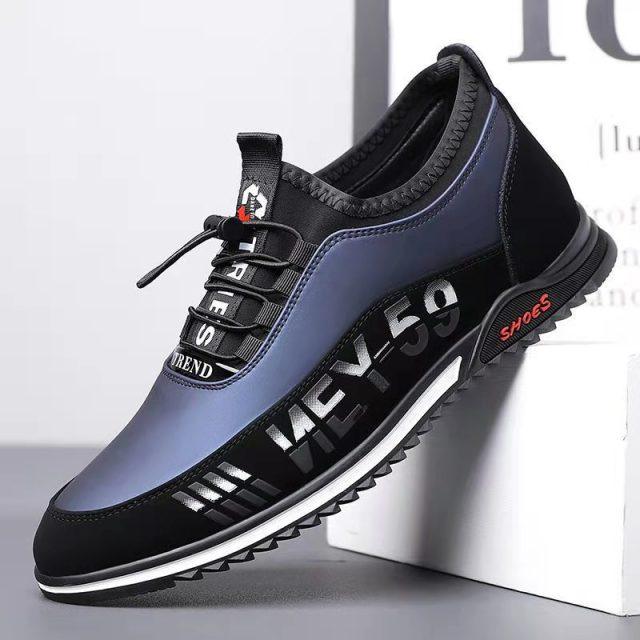 Elegant Leather Mens Luxury Casual Slip On Black Driving Fashion Sneakers Casual Walking Shoes Lightweight Anti-Slip Low Top Breathable Leather Mens Business Sneakers Stevvex