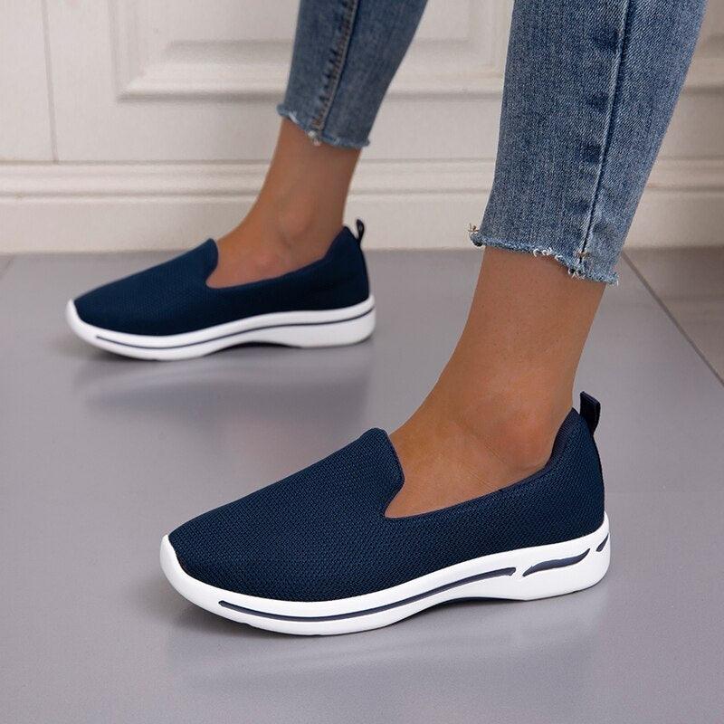 Elegant Light Espadrilles Women Running Breathable Mesh Slip-On Shoes Women Mesh Running Casual Slip On Flats Comfortable Walking Casual Espadrilles Stevvex