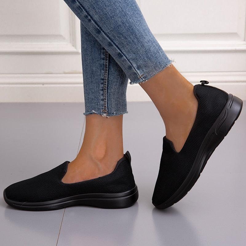 Elegant Light Espadrilles Women Running Breathable Mesh Slip-On Shoes Women Mesh Running Casual Slip On Flats Comfortable Walking Casual Espadrilles Stevvex