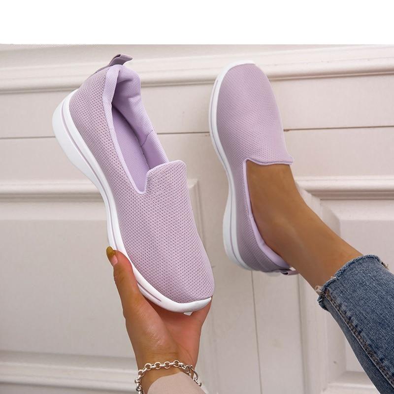 Elegant Light Espadrilles Women Running Breathable Mesh Slip-On Shoes Women Mesh Running Casual Slip On Flats Comfortable Walking Casual Espadrilles Stevvex