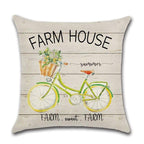 Elegant Linen Cushion Cover Black White Plaid Flower Pillow Case Throw Pillow Covers Waterproof Summer Outdoor Pillow Covers Home Summer Pillow Covers Home Decorative Pillows Cover For Sofa 45x45CM
