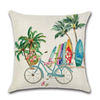 Elegant Linen Cushion Cover Black White Plaid Flower Pillow Case Throw Pillow Covers Waterproof Summer Outdoor Pillow Covers Home Summer Pillow Covers Home Decorative Pillows Cover For Sofa 45x45CM