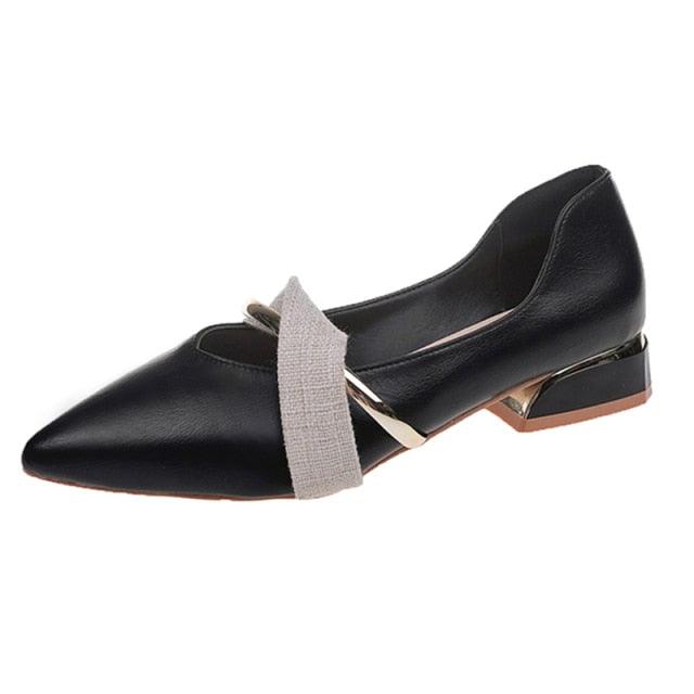 Elegant Low Heel Women Summer Pointed-Toe Slippers Slip On Office Shoes Luxury Women Slip On Comfortable Pointed Toe Womens Loafers Backless Low Heel Slide Slippers Stevvex
