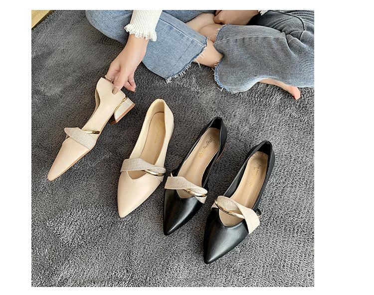 Elegant Low Heel Women Summer Pointed-Toe Slippers Slip On Office Shoes Luxury Women Slip On Comfortable Pointed Toe Womens Loafers Backless Low Heel Slide Slippers Stevvex