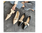 Elegant Low Heel Women Summer Pointed-Toe Slippers Slip On Office Shoes Luxury Women Slip On Comfortable Pointed Toe Womens Loafers Backless Low Heel Slide Slippers Stevvex