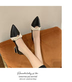 Elegant Low Heel Women Summer Pointed-Toe Slippers Slip On Office Shoes Luxury Women Slip On Comfortable Pointed Toe Womens Loafers Backless Low Heel Slide Slippers Stevvex