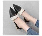 Elegant Low Heel Women Summer Pointed-Toe Slippers Slip On Office Shoes Luxury Women Slip On Comfortable Pointed Toe Womens Loafers Backless Low Heel Slide Slippers Stevvex