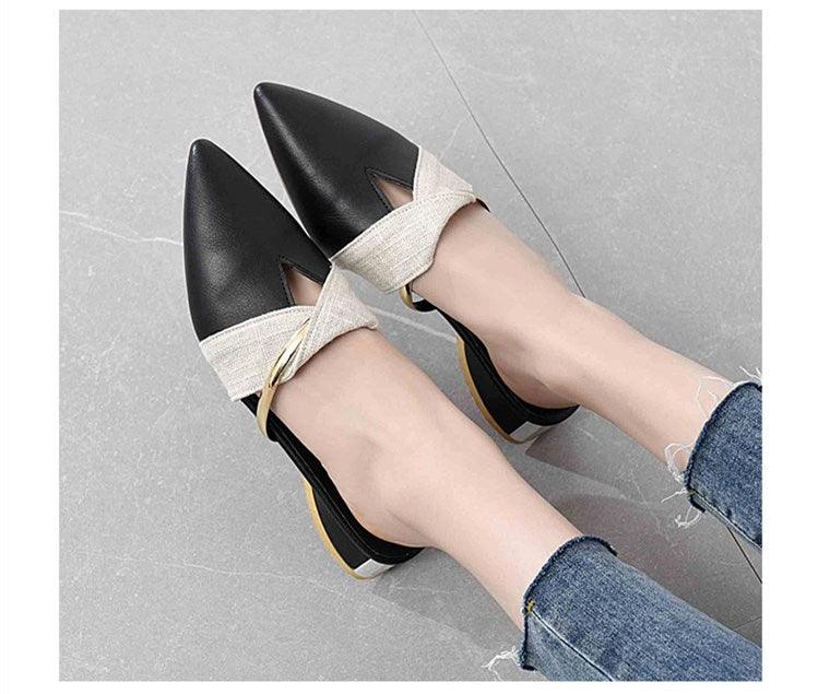 Elegant Low Heel Women Summer Pointed-Toe Slippers Slip On Office Shoes Luxury Women Slip On Comfortable Pointed Toe Womens Loafers Backless Low Heel Slide Slippers Stevvex