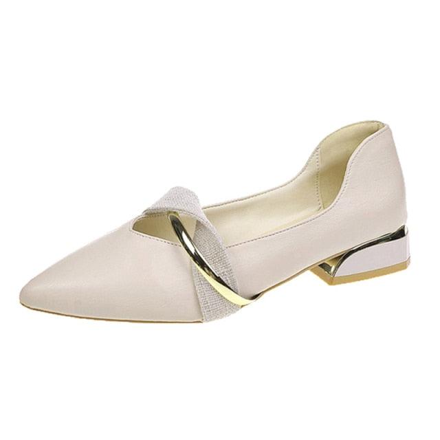 Elegant Low Heel Women Summer Pointed-Toe Slippers Slip On Office Shoes Luxury Women Slip On Comfortable Pointed Toe Womens Loafers Backless Low Heel Slide Slippers Stevvex