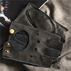 Elegant Men Leather Fingerless Gloves Yellow Cool Stylish Design Comfortable Gloves For Men Stevvex