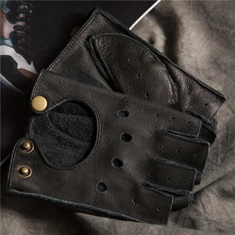 Elegant Men Leather Fingerless Gloves Yellow Cool Stylish Design Comfortable Gloves For Men Stevvex