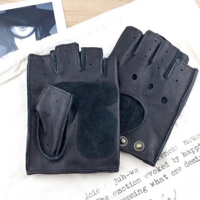 Elegant Men Leather Fingerless Gloves Yellow Cool Stylish Design Comfortable Gloves For Men Stevvex