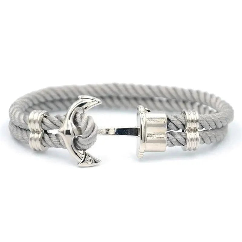 Elegant Modern Handmade Stainless Steel Men Anchor Bracelet made of Nylon in Navy Blue Color For Man - SJB-DIAMOND ELITES