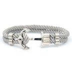 Elegant Modern Handmade Stainless Steel Men Anchor Bracelet made of Nylon in Navy Blue Color For Man - SJB-DIAMOND ELITES