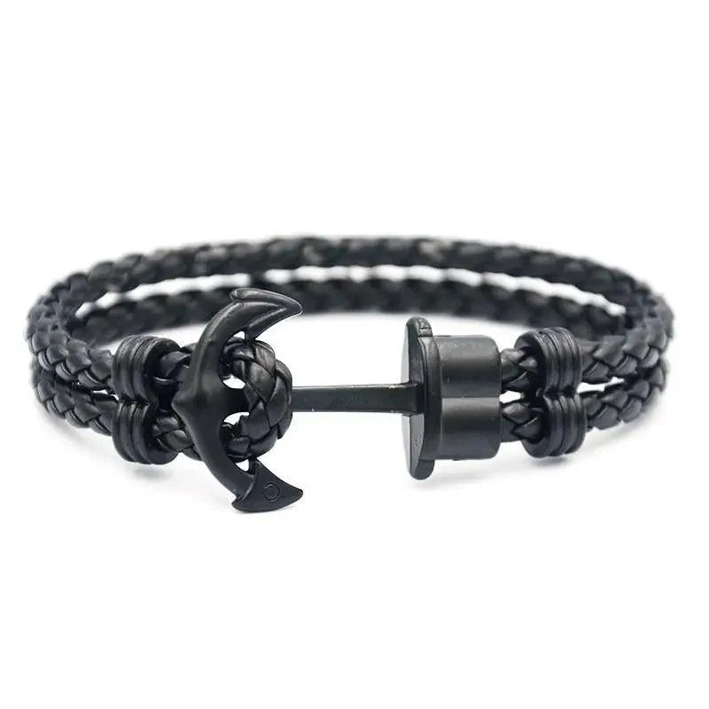 Elegant Modern Handmade Stainless Steel Men Anchor Bracelet made of Nylon in Navy Blue Color For Man - SJB-DIAMOND ELITES