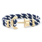 Elegant Modern Handmade Stainless Steel Men Anchor Bracelet made of Nylon in Navy Blue Color For Man - SJB-DIAMOND ELITES