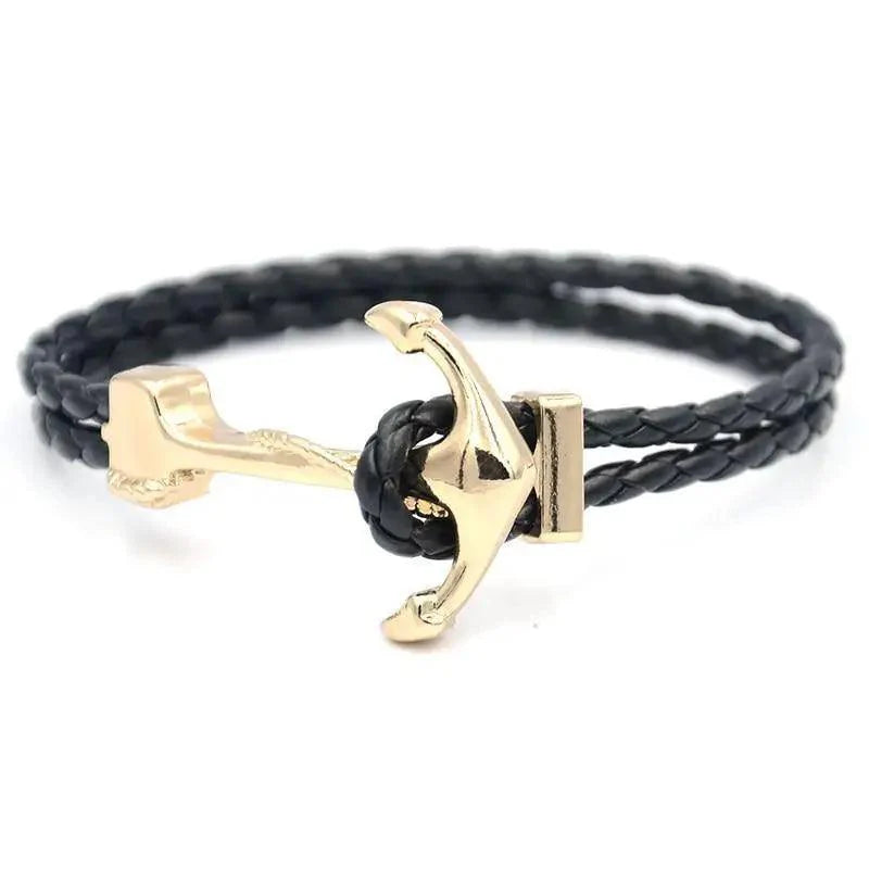 Elegant Modern Handmade Stainless Steel Men Anchor Bracelet made of Nylon in Navy Blue Color For Man - SJB-DIAMOND ELITES