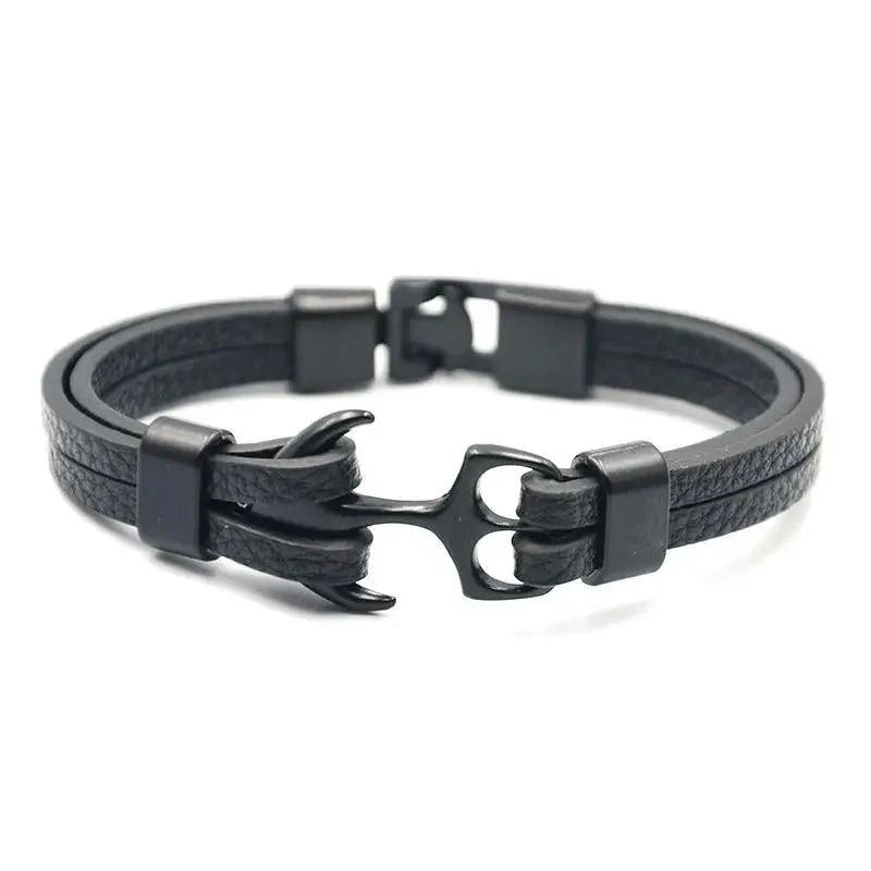 Elegant Modern Handmade Stainless Steel Men Anchor Bracelet made of Nylon in Navy Blue Color For Man - SJB-DIAMOND ELITES