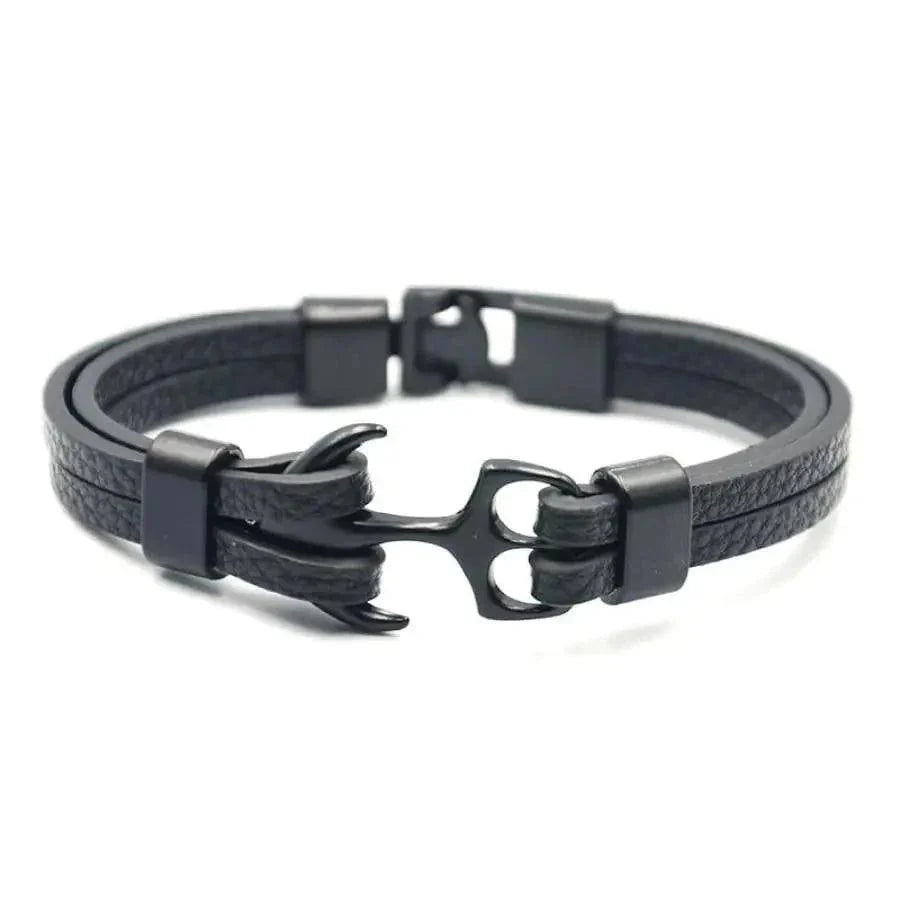Elegant Modern Handmade Stainless Steel Men Anchor Bracelet made of Nylon in Navy Blue Color For Man - SJB-DIAMOND ELITES