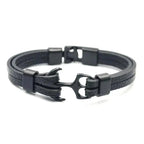 Elegant Modern Handmade Stainless Steel Men Anchor Bracelet made of Nylon in Navy Blue Color For Man - SJB-DIAMOND ELITES