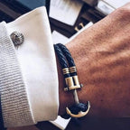 Elegant Modern Handmade Stainless Steel Men Anchor Bracelet made of Nylon in Navy Blue Color For Man - SJB-DIAMOND ELITES