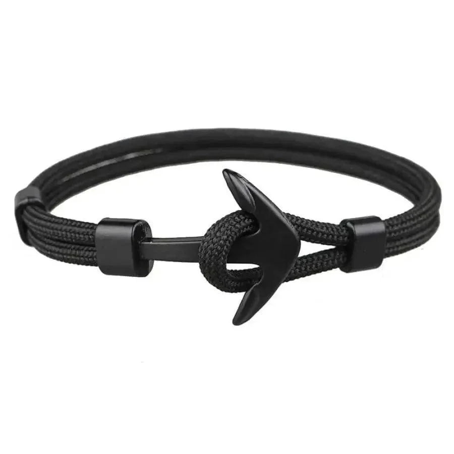 Elegant Modern Handmade Stainless Steel Men Anchor Bracelet made of Nylon in Navy Blue Color For Man - SJB-DIAMOND ELITES