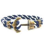 Elegant Modern Handmade Stainless Steel Men Anchor Bracelet made of Nylon in Navy Blue Color For Man - SJB-DIAMOND ELITES
