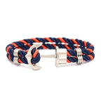 Elegant Modern Handmade Stainless Steel Men Anchor Bracelet made of Nylon in Navy Blue Color For Man - SJB-DIAMOND ELITES