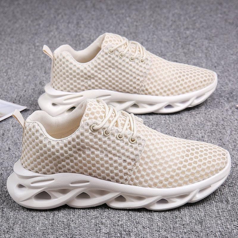 Elegant Modern Mens Sneakers Platform Shoes White Trainers Casual Breathable Mesh Men Women Running Shoes Breathable Walking Sneakers Lightweight Athletic Tennis Casual Sport Sneakers Stevvex
