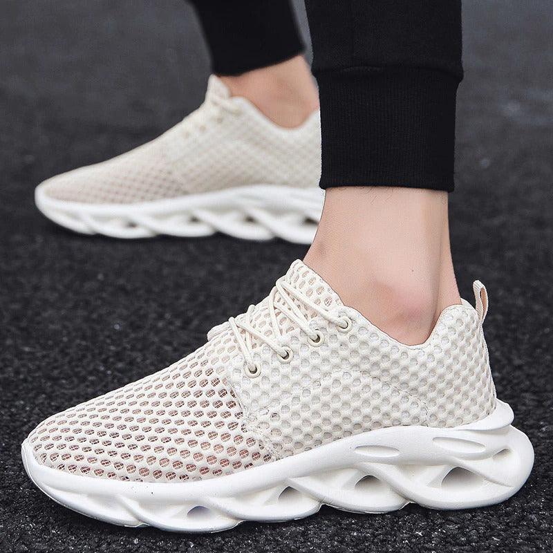 Elegant Modern Mens Sneakers Platform Shoes White Trainers Casual Breathable Mesh Men Women Running Shoes Breathable Walking Sneakers Lightweight Athletic Tennis Casual Sport Sneakers Stevvex