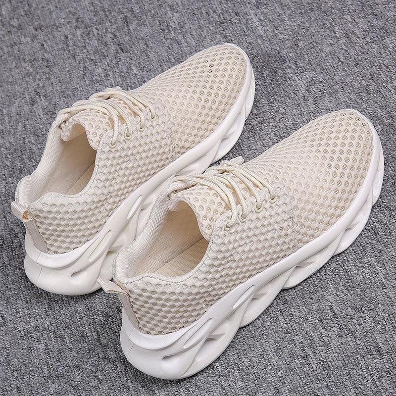 Elegant Modern Mens Sneakers Platform Shoes White Trainers Casual Breathable Mesh Men Women Running Shoes Breathable Walking Sneakers Lightweight Athletic Tennis Casual Sport Sneakers Stevvex