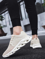 Elegant Modern Mens Sneakers Platform Shoes White Trainers Casual Breathable Mesh Men Women Running Shoes Breathable Walking Sneakers Lightweight Athletic Tennis Casual Sport Sneakers Stevvex