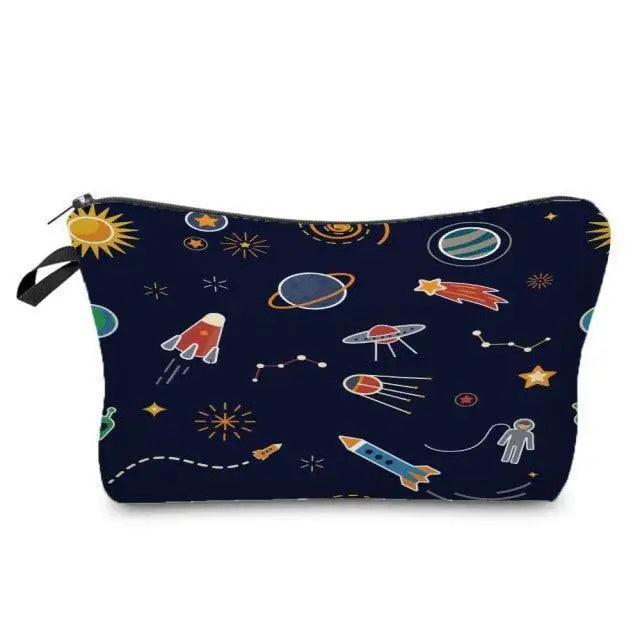 Elegant Multicolor Printed Large Capacity Pencil Case For Students Cute Cartoon Theme Stationary Cosmetic Bag Stevvex
