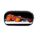 Elegant Music Note Piano Pen Case Holder Stylish Black/White Pencil Bag Guitar Pencil Case Unique Stationery Case For School Stevvex