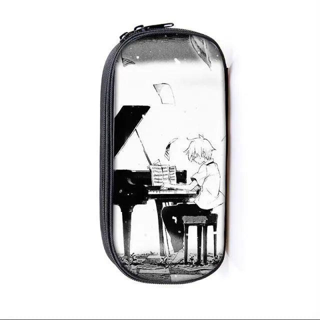 Elegant Music Note Piano Pen Case Holder Stylish Black/White Pencil Bag Guitar Pencil Case Unique Stationery Case For School Stevvex