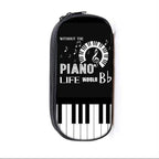 Elegant Music Note Piano Pen Case Holder Stylish Black/White Pencil Bag Guitar Pencil Case Unique Stationery Case For School Stevvex