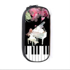 Elegant Music Note Piano Pen Case Holder Stylish Black/White Pencil Bag Guitar Pencil Case Unique Stationery Case For School Stevvex