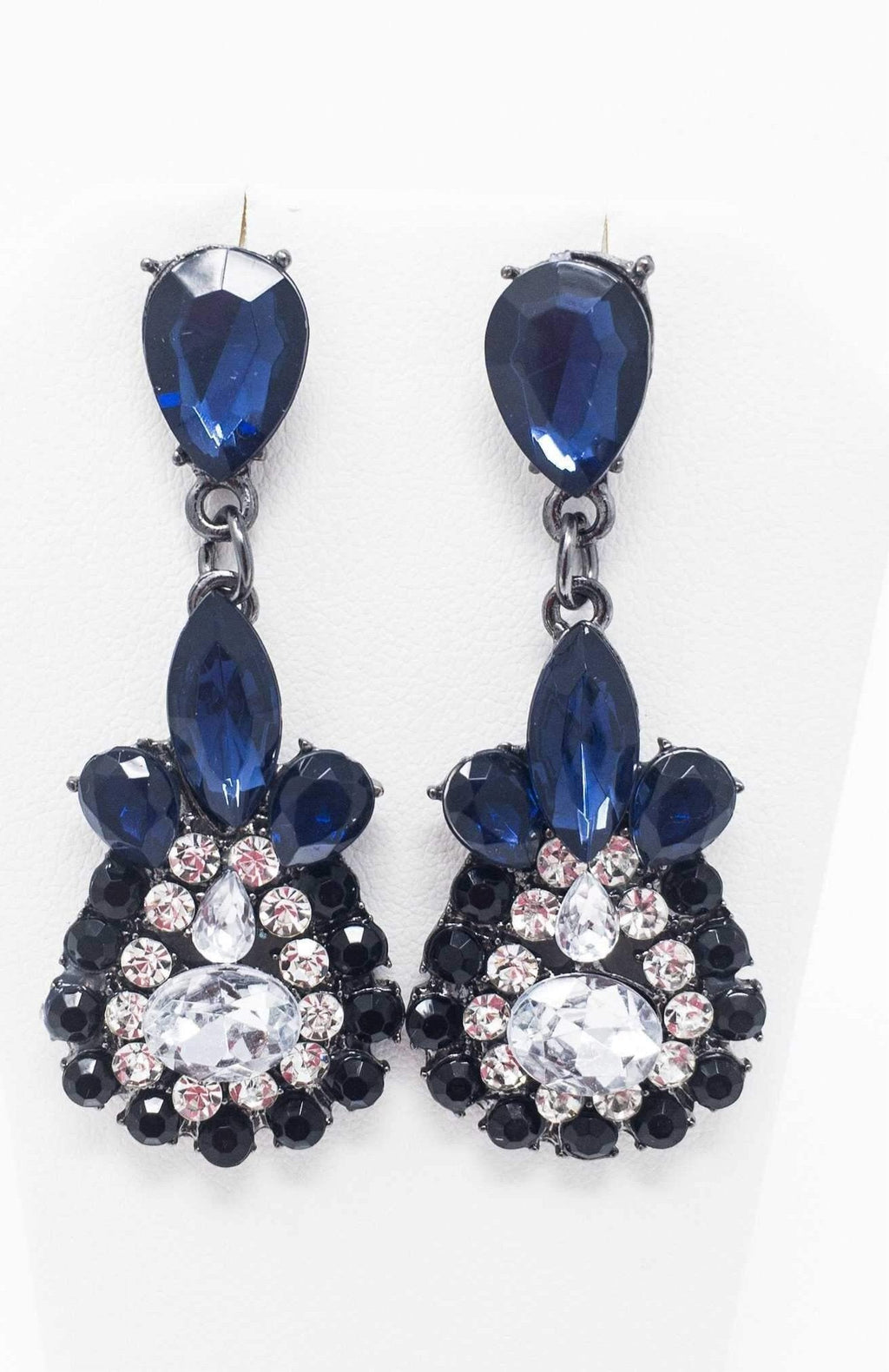 Sparkling Pink Teardrop Dangle Earrings With Crystals