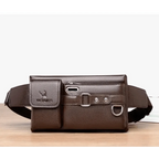 Elegant New Black Mens Leather Waist Bag Adjustable Strap Outdoors  Fanny Pack Comfortable Luxury Design For Men Stevvex