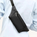Elegant New Black Mens Leather Waist Bag Adjustable Strap Outdoors  Fanny Pack Comfortable Luxury Design For Men Stevvex