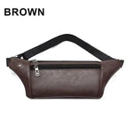 Elegant New Black Mens Leather Waist Bag Adjustable Strap Outdoors  Fanny Pack Comfortable Luxury Design For Men Stevvex