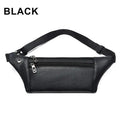 Elegant New Black Mens Leather Waist Bag Adjustable Strap Outdoors  Fanny Pack Comfortable Luxury Design For Men Stevvex