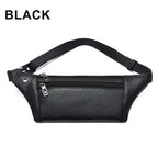 Elegant New Black Mens Leather Waist Bag Adjustable Strap Outdoors  Fanny Pack Comfortable Luxury Design For Men Stevvex