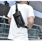 Elegant New Black Mens Leather Waist Bag Adjustable Strap Outdoors  Fanny Pack Comfortable Luxury Design For Men Stevvex