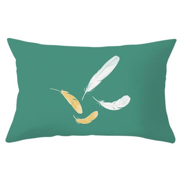 Elegant New Home Decoration Short Plush Pillow Case Feather Soft Rectangular Sofa Seat Bedroom Farmhouse Feather Decorative Throw Pillow Covers Home Decor 30x50CM Stevvex