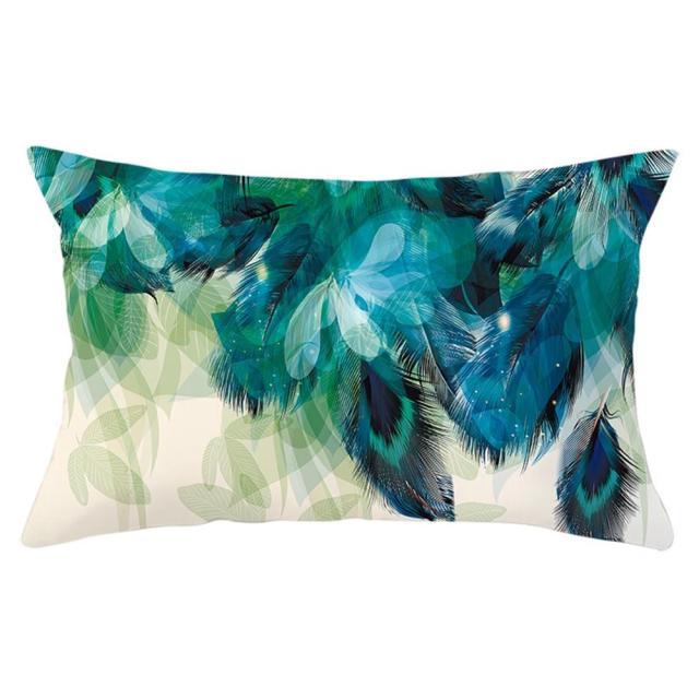 Elegant New Home Decoration Short Plush Pillow Case Feather Soft Rectangular Sofa Seat Bedroom Farmhouse Feather Decorative Throw Pillow Covers Home Decor 30x50CM Stevvex