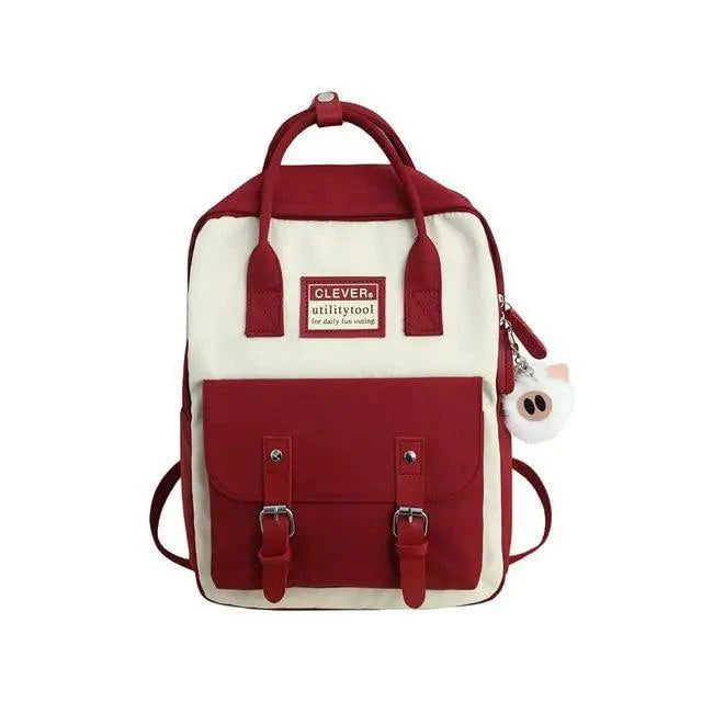 Elegant Nylon Candy Color Waterproof School Bags for Teenagers Girls And Women Nice Patchwork On Backpack For Female Stevvex