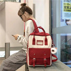 Elegant Nylon Candy Color Waterproof School Bags for Teenagers Girls And Women Nice Patchwork On Backpack For Female Stevvex