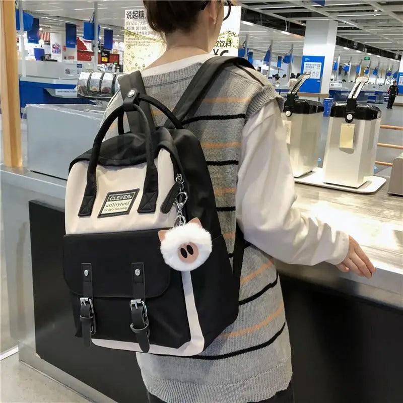 Elegant Nylon Candy Color Waterproof School Bags for Teenagers Girls And Women Nice Patchwork On Backpack For Female Stevvex