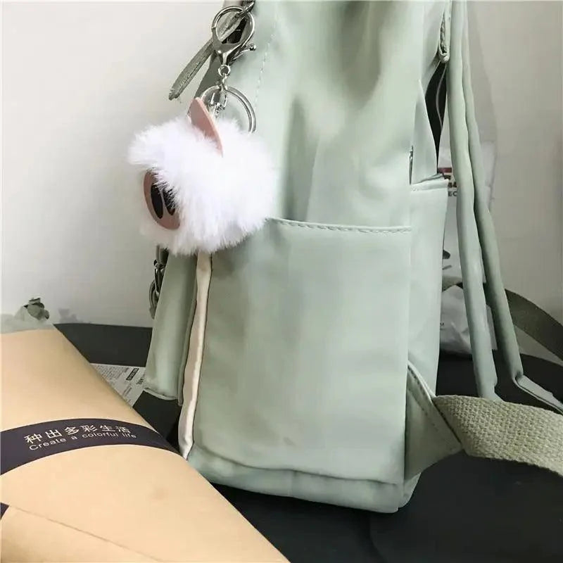 Elegant Nylon Candy Color Waterproof School Bags for Teenagers Girls And Women Nice Patchwork On Backpack For Female Stevvex